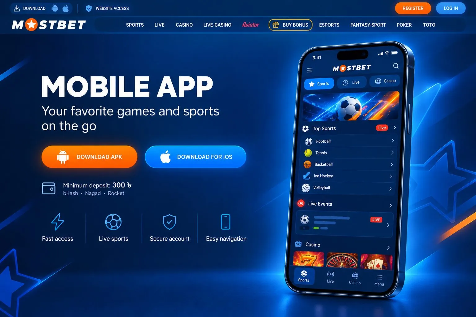 Mostbet official website mobile app for betting on the go